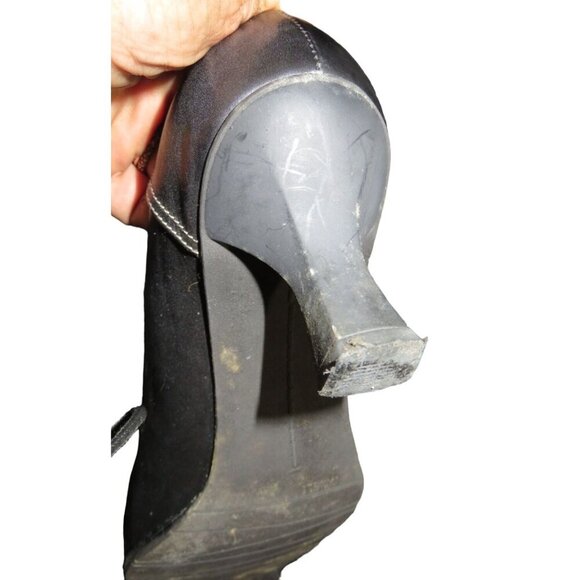 Vaneli Gelise Black Italian Calf Leather Square Toe Bow Embellished Loafer sz 8 - Picture 9 of 14